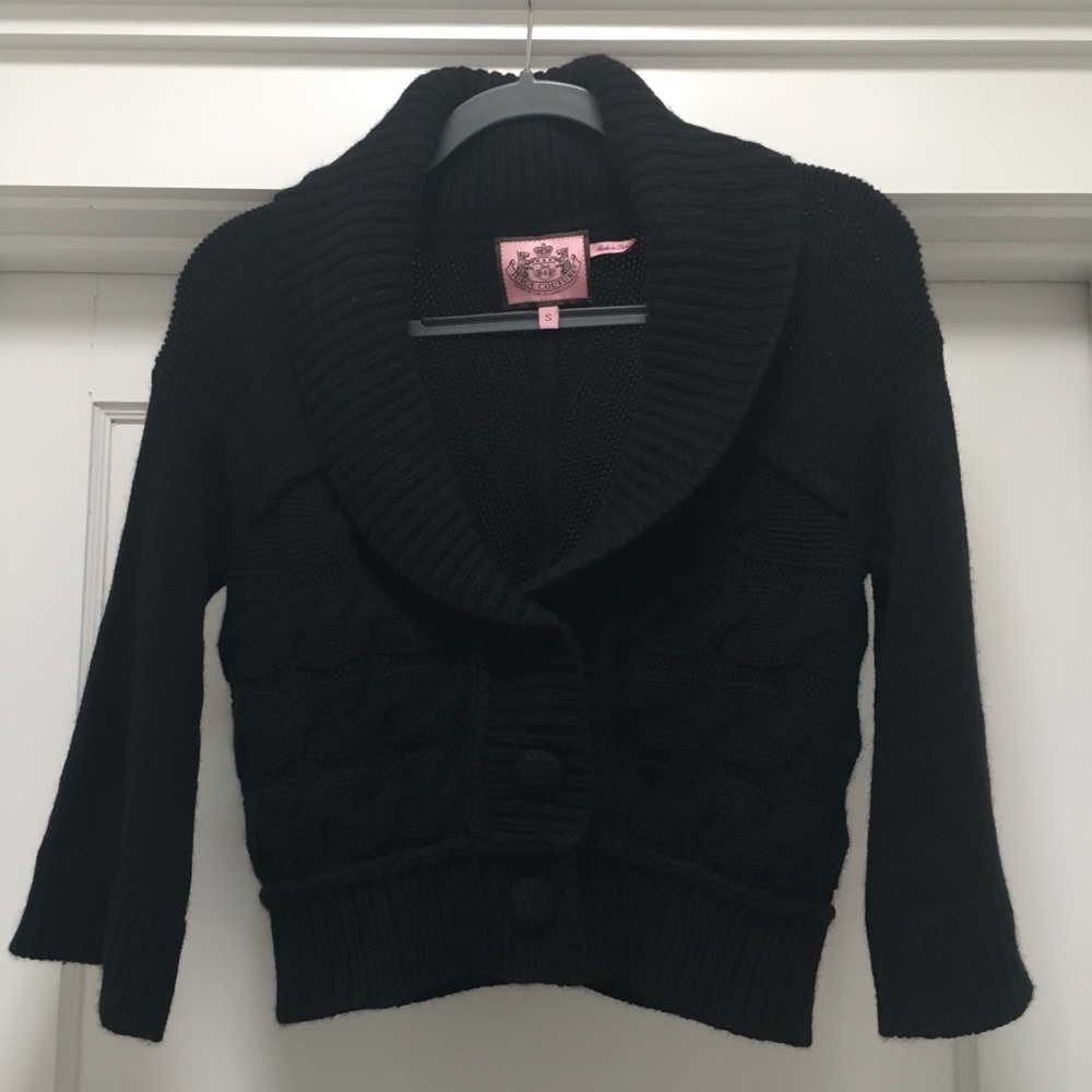 Juicy Couture Black Sweater Cropped Mid Sleeve - S